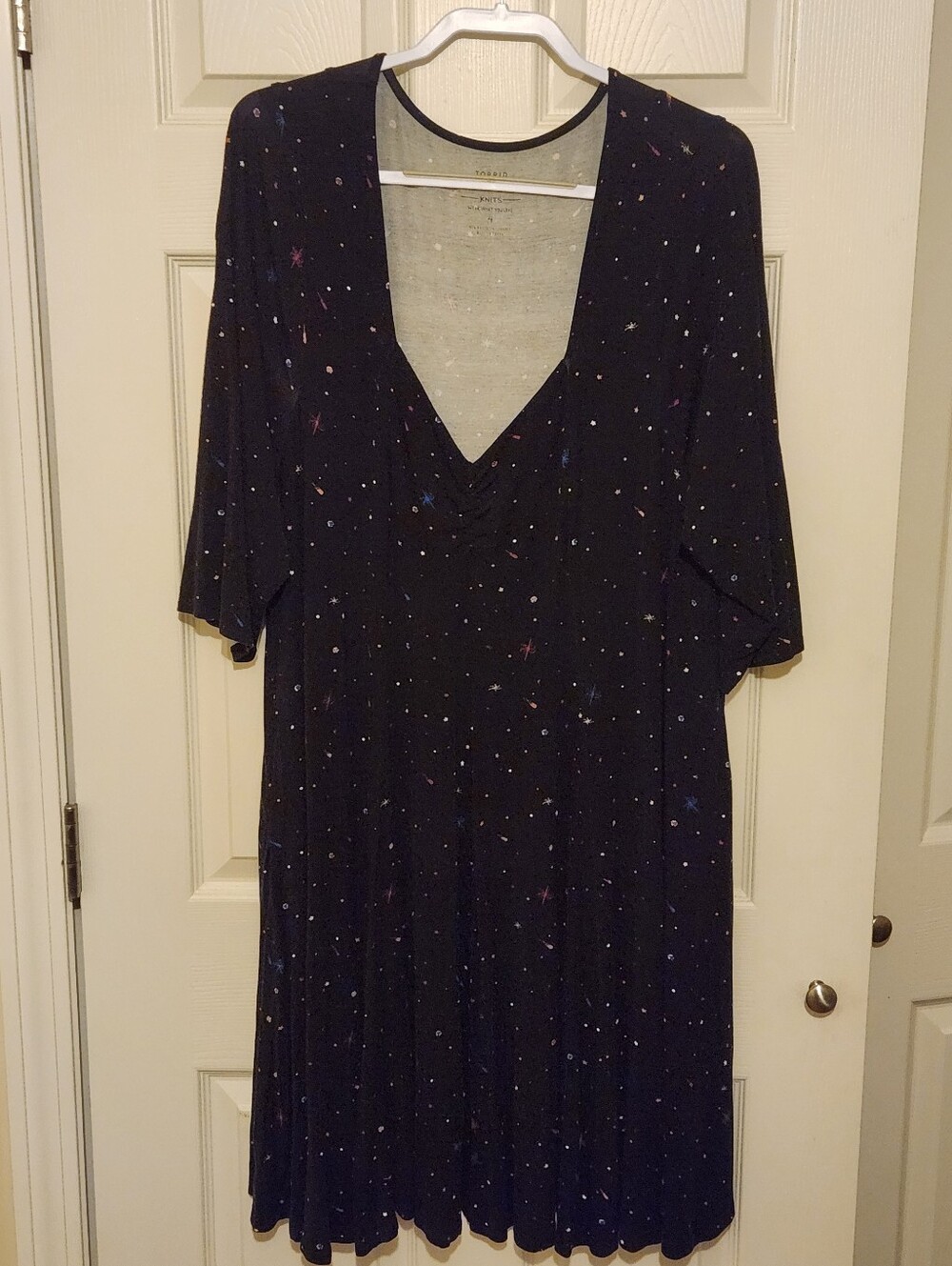 Torrid Size 4X Mini Super Soft Star Dress Stars Black